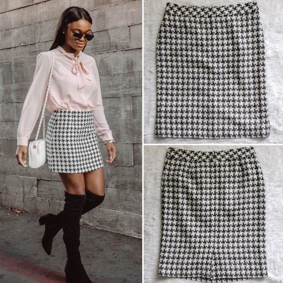 Vintage Dresses & Skirts - 90's Houndstooth Pencil Skirt by Jones Wear